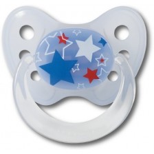 Бебешка залъгалка с халка Dentistar - Звездички, размер 2