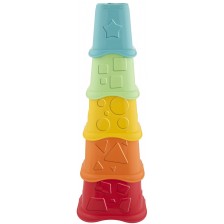 Детска играчка 2 в 1 Chicco  - Кула с чаши, 10 части