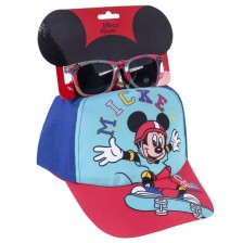 Детски комплект Cerda - Шапка и слънчеви очила, Micky