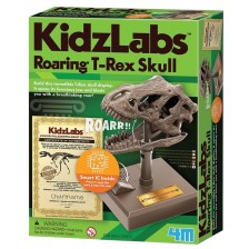 Игрален комплект 4M Kidz Labs - Череп на ревящ динозавър -1