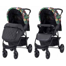 Детска количка с покривало Lorelli - Olivia Basic, Tropical flowers -1