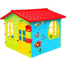 Детска къщичка Mochtoys - С дъска за рисуване, синьо зелена -1