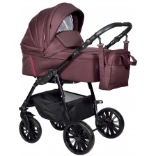Комбинирана детска количка 3в1 Baby Giggle - Sesto, бордо -1