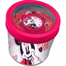 Детски часовник - Minnie, аналогов, в метална кутия -1