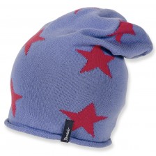 Детска плетена шапка Sterntaler - На звезди, 51 cm, 18-24 месеца, светлосиня -1