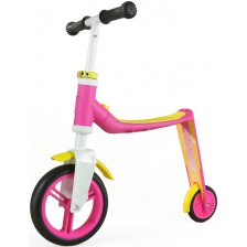 Детска тротинетка и колело за баланс Scoot & Ride - 2 в 1, розово и жълто  -1