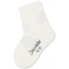 Детски чорапи Sterntaler - На сърца, 15/16 размер, 4-6 месеца, екрю
