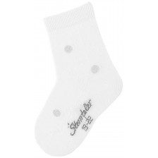 Детски чорапи Sterntaler - На точки, 17/18 размер, 6-12 месеца, бели -1