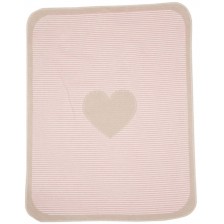 Детско одеяло David Fussenegger - Juwel, Сърце, 70 х 90 cm, розово -1