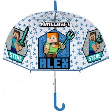 Детски чадър Coriex Minecraft - Бяло и синьо
