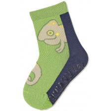 Детски чорапи със силиконова подметка Sterntaler - С хамелеон, 17/18, 6-12 месеца -1