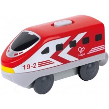Детска играчка HaPe International - Междуградски локомотив с батерия, червен
