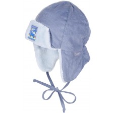 Детска зимна шапка ушанка Sterntaler - за момчета, 47 cm, 9-12 месеца, синя