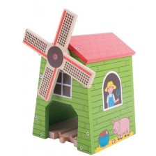 Детска дървена играчка Bigjigs - Вятърна мелница -1