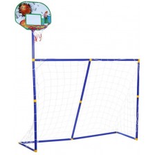 Детски комплект 2 в 1 GT - Баскетболен кош и футболна врата с топки -1