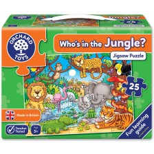 Детски пъзел Orchard Toys - Кой живее в джунглата, 25 части
