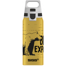 Детска бутилка за вода Sigg Shield One - Brave Bear, жълта, 0.6 L