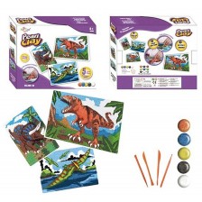 Детски творчески комплект Raya Toys - Картини на динозаври -1