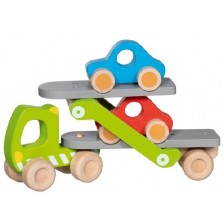 Детска играчка Goki - Автовоз с две коли -1
