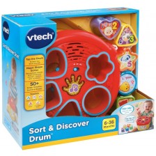 Детска играчка Vtech - Музикален барабан и сортер (на английски) -1