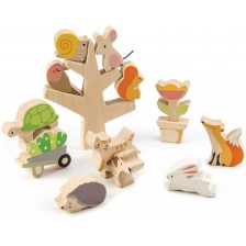 Детска дървена игра за баланс Tender Leaf Toys - Приятели в градината