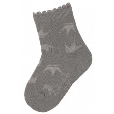 Детски чорапи Sterntaler - С коронки, 15/16 размер, 4-6 месеца, сиви -1