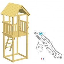 Детскa дървенa къщичка за игра KBT Blue Rabbit 2.0 - Kiosk -1