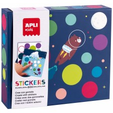 Детска игра със стикери Apli - Полет до луната -1