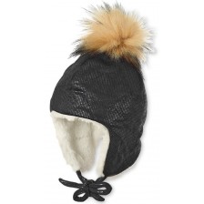 Детска зимна шапка-ушанка с пискюл Sterntaler - За момичета, 49 cm, 12-18 месеца -1