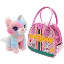 Детска играчка Funville CuteKins - Коте еднорог в чанта, Rainbow