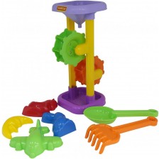 Детски плажен комплект Polesie Toys - Мелница, 7 части, асортимент -1