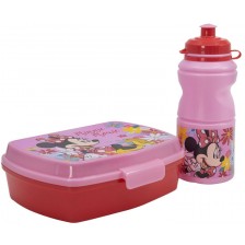Детски комплект Stor - Minnie Mouse, бутилка и кутия за храна