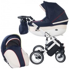 Детска количка 2 в 1 Baby Merc - Style, черно и бяло -1