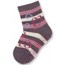 Детски чорапи със силиконова подметка Sterntaler - Сърца, 25/26, 3-4 години