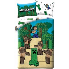 Детски спален комплект Halantex - Minecraft, Creeper and Zombie -1