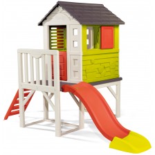Детска къща за градината Smoby - С веранда и пързалка -1