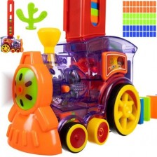Детска играчка Kruzzel - Влакче с домино блокчета -1