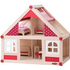 Детска малка къща за кукли Woody с аксесоари
