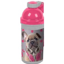 Детска бутилка за вода Paso Studio Pets - 500 ml, куче със слушалки