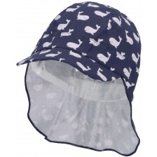 Детска шапка с козирка и UV 50+ защита Sterntaler - С китове, 47 cm, 9-12 месеца