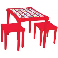 Детска маса с два стола Pilsan, червена -1