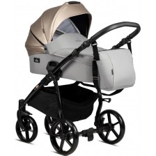 Детска комбинирана количка Buba - Karina 3 в 1, Warm Grey