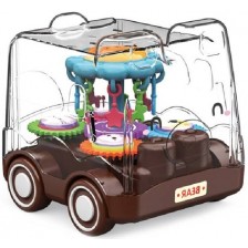 Детска играчка Raya Toys - Инерционна количка Bear, кафява -1