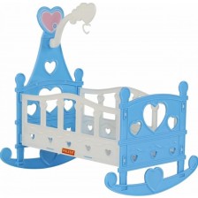 Детска играчка Polesie Toys - Легло за кукла Heart, синьо