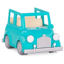 Детска играчка Battat Li'l Woodzeez - Кола, зелена, с куфарче