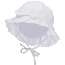 Детска шапка с UV 50+ защита Sterntaler - С панделка,  51 cm, 18-24 месеца, бяла -1