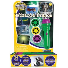 Детска играчка Brainstorm - Фенерче с прожектор, Дракони и магьосници