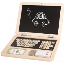 Детска игра Tooky Toy - Дървен лаптоп с активности -1