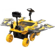 Детска играчка Raya Toys - Соларен робот, Марсоход за сглобяване, жълт, 46 части