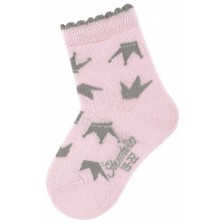 Детски чорапи Sterntaler - С коронки, 17/18 размер, 6-12 месеца, розови